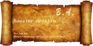 Baszler Ariella névjegykártya